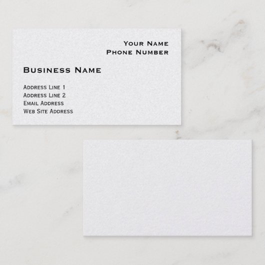 Modèle de carte professionnelle (finition perle) (Devant / Derrière)