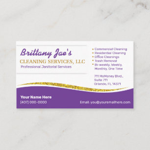 Modèle de carte professionnelle Purple Gold