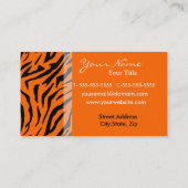 Modèle de carte professionnelle Tiger Print (Dos)