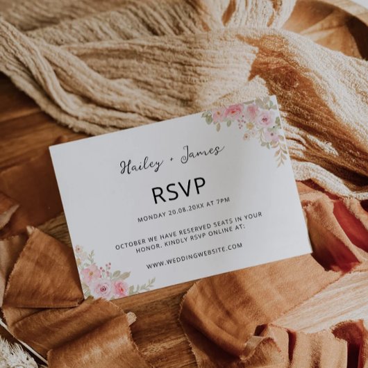 Modèle de carte Rose mariage RSVP