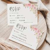 Modèle de carte Rose mariage RSVP