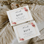 Modèle de carte Rose mariage RSVP