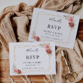 Modèle de carte Rose mariage RSVP