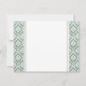 Modèle de carte RSVP Aqua Damask (Dos)