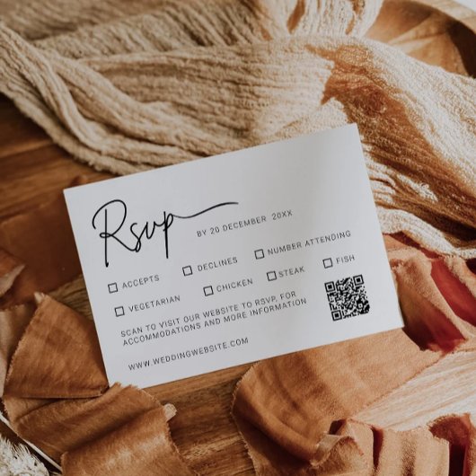 Modèle de carte RSVP de mariage