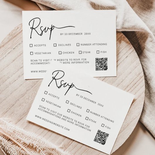 Modèle de carte RSVP de mariage