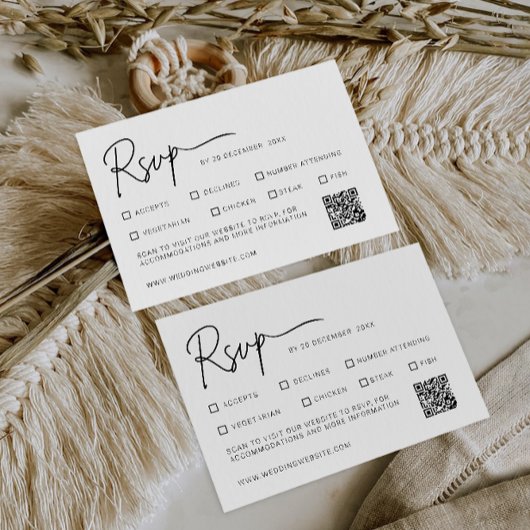 Modèle de carte RSVP de mariage