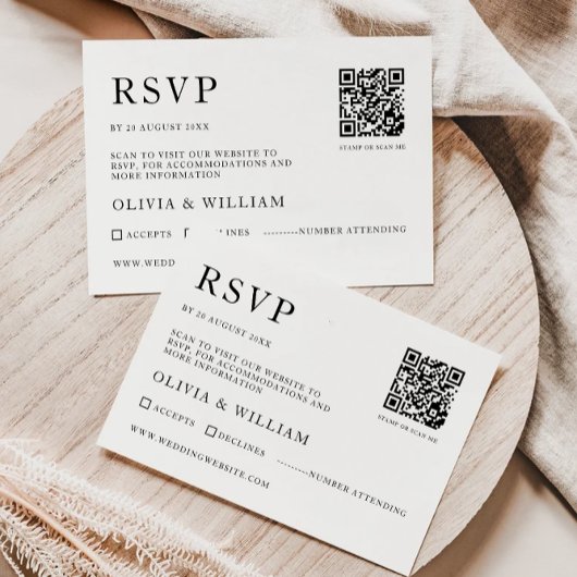Modèle de carte RSVP de mariage