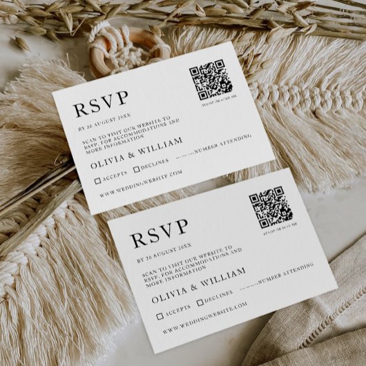 Modèle de carte RSVP de mariage