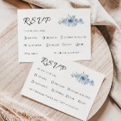 Modèle de carte RSVP de mariage bleu