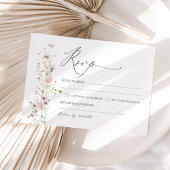 Modèle de carte RSVP de mariage fleur sauvage