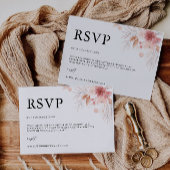 Modèle de carte RSVP de mariage fleur sauvage