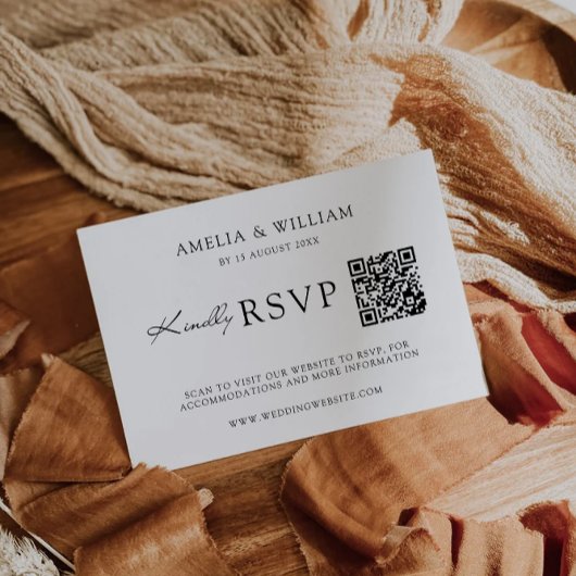 Modèle de carte RSVP de mariage minimaliste