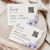 Modèle de carte RSVP de mariage violet