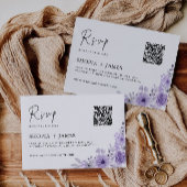 Modèle de carte RSVP de mariage violet