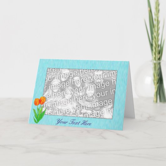 Modèle de carte - Tulipes de printemps (Devant)