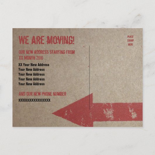 modèle de carte 'We are Moving' (Dos)