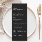 Modèle de cartes de menu Mariage noir