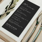 Modèle de cartes de menu Mariage noir