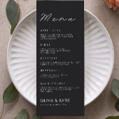 Modèle de cartes de menu Mariage noir