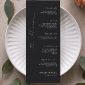 Modèle de cartes de menu Mariage noir