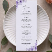 Modèle de cartes de menu Mariage violet