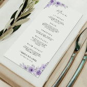 Modèle de cartes de menu Mariage violet
