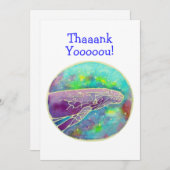 Modèle de cartes de Merci d'art de baleine de (Devant / Derrière)