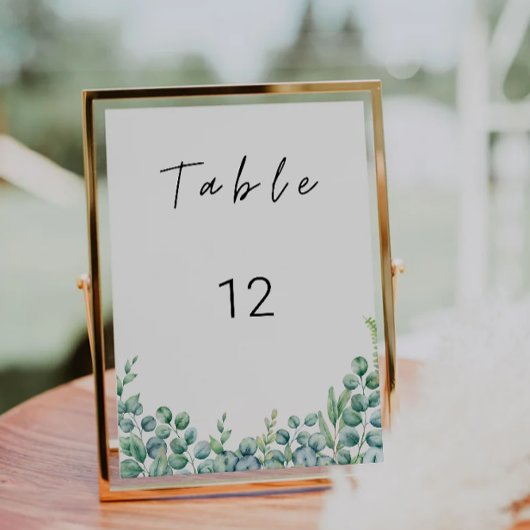 Modèle de cartes de table de mariage avec verdure