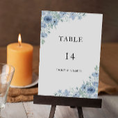 Modèle de cartes de table Mariage bleu