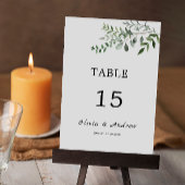 Modèle de cartes de table mariage vertes