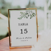 Modèle de cartes de table mariage vertes