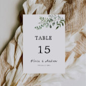 Modèle de cartes de table mariage vertes