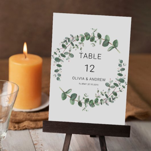 Modèle de cartes de table mariage vertes