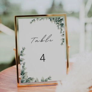 Modèle de cartes de table mariage vertes