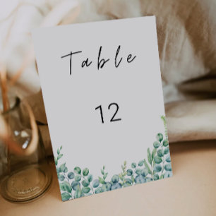 Modèle de cartes de table mariage vertes