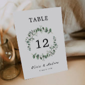 Modèle de cartes de table mariage vertes