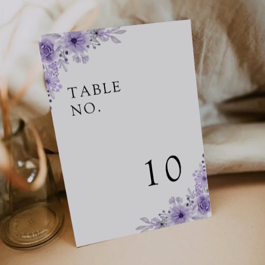 Modèle de cartes de table Mariage violet