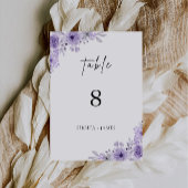 Modèle de cartes de table Mariage violet