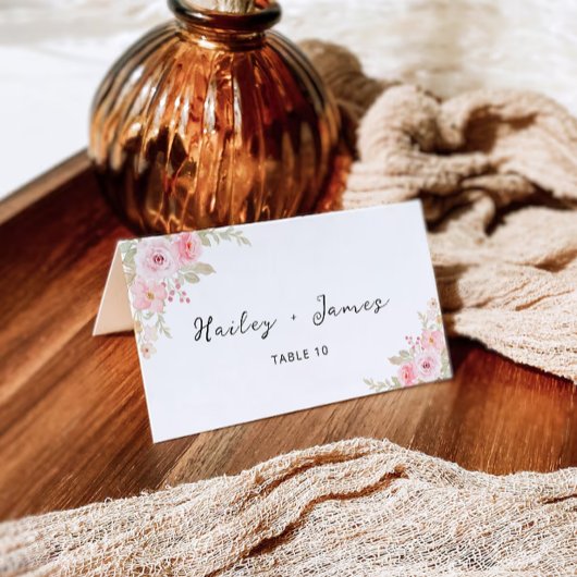 Modèle de Cartes de Table pour Mariage Rose