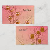 Modèle de cartes de visite de hiboux (Devant / Derrière)