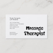 Modèle de cartes de visite de thérapeute de (Dos)