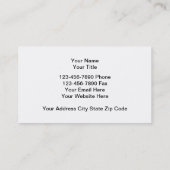 Modèle de cartes de visite en métal (Dos)