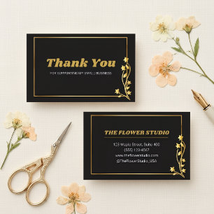Modèle de Cartes de Visite Florales Merci