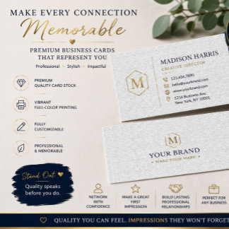 Modèle de Cartes de Visite Luxe en Linen