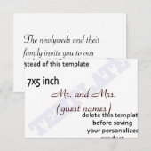 MODELE DE CARTES D'INVITATION DE MARIAGE (Devant / Derrière)