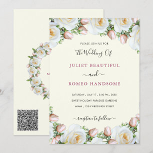 Modèle de Cartes d'Invitation de Mariage aux Roses