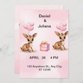 Modèle de carton d'invitation de mariage avec ball (Devant / Derrière)