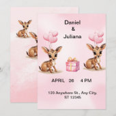 Modèle de carton d'invitation de mariage Ballons R (Devant / Derrière)