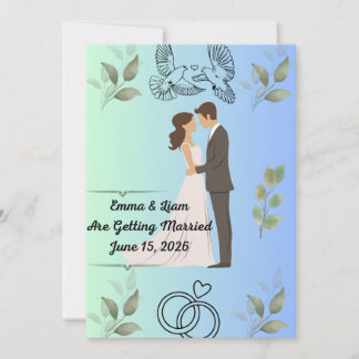 Modèle de carton d'invitation de mariage élégant m